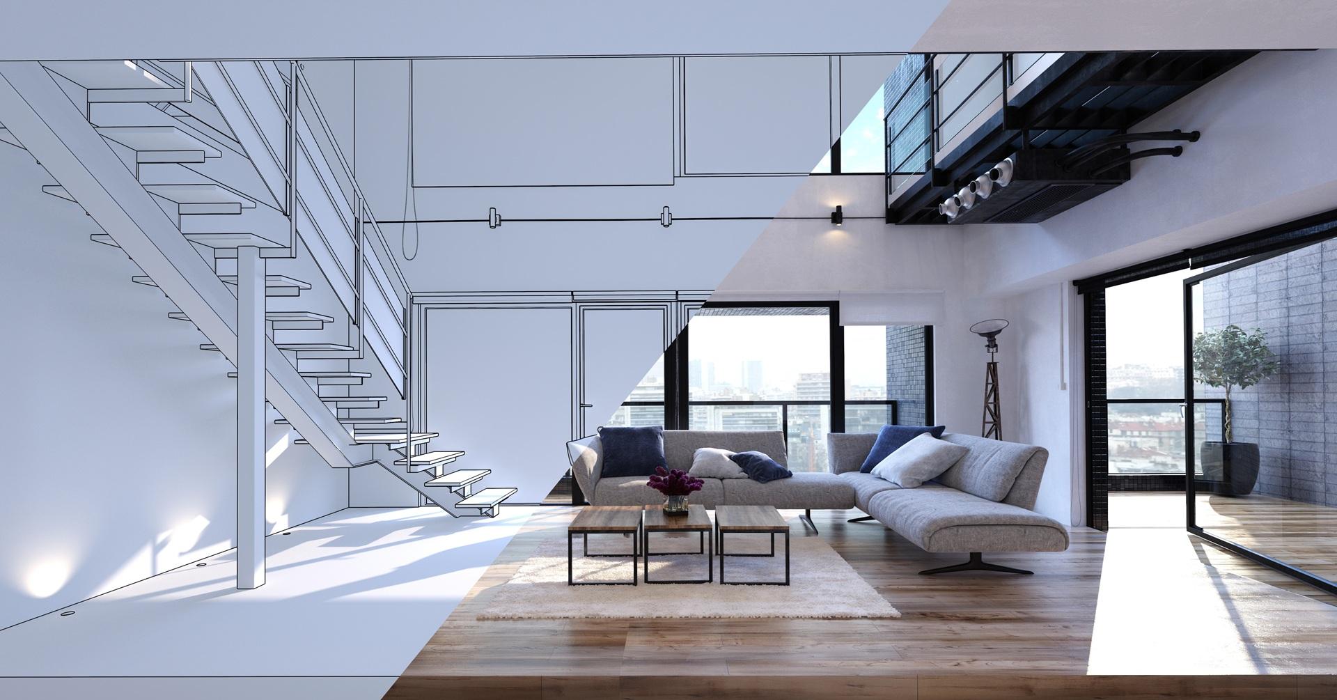 Modernes Loft mit Ecksofa | Ecksofa

