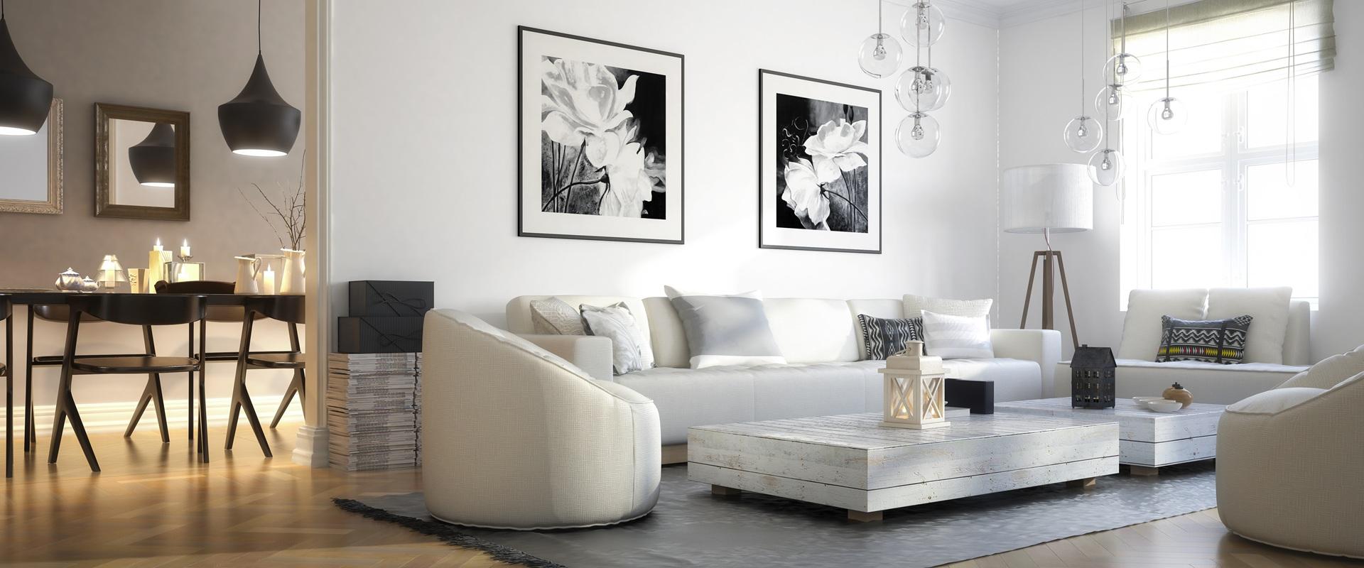 Helles Wohnzimmer mit Ecksofa | Ecksofa

